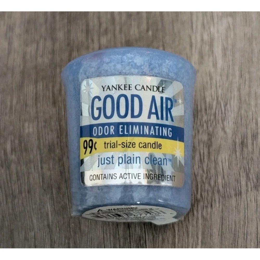3 Yankee Candle Good Air Odor Eliminating Just Plain Clean Votives 1.75 oz Rare